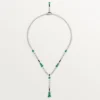 Collana En Equilibre, smeraldo, pavé