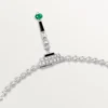 Collana En Equilibre, smeraldo, pavé
