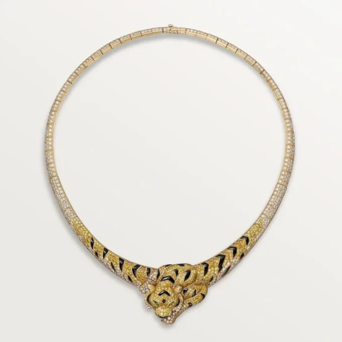 Collana Faune Et Flore De Cartier, diamanti gialli, arancioni e marroni, pavé