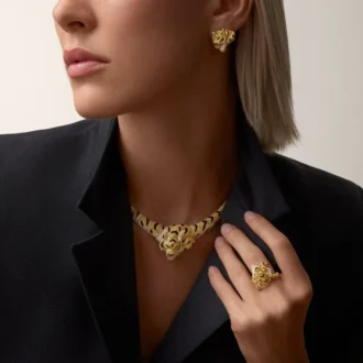 Collana Faune Et Flore De Cartier, diamanti gialli, arancioni e marroni, pavé