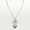 Collana Faune Et Flore De Cartier, gocce di smeraldo, pavé