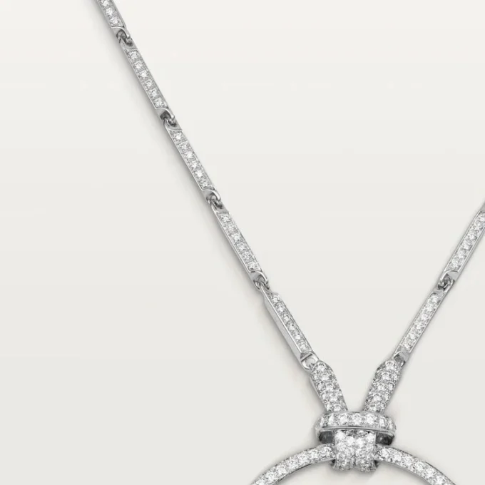 Collana Faune Et Flore De Cartier, gocce di smeraldo, pavé