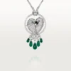 Collana Faune Et Flore De Cartier, gocce di smeraldo, pavé