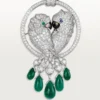 Collana Faune Et Flore De Cartier, gocce di smeraldo, pavé