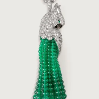 Collana Faune Et Flore De Cartier, perline di smeraldo, pavé