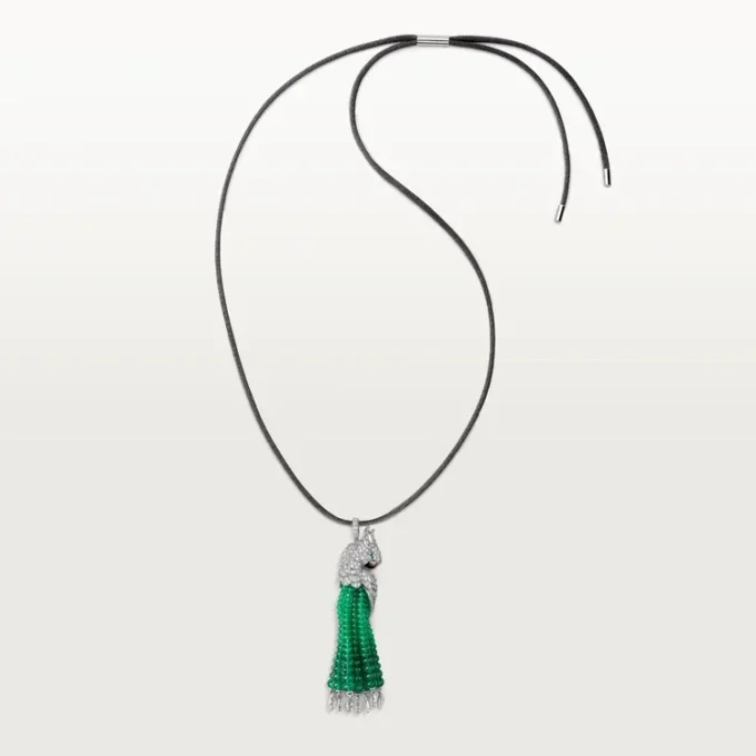 Collana Faune Et Flore De Cartier, perline di smeraldo, pavé
