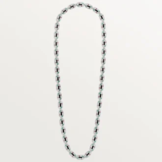 Collana Geometrie & Contrastes, crisoprasio, multi-wear, pavé