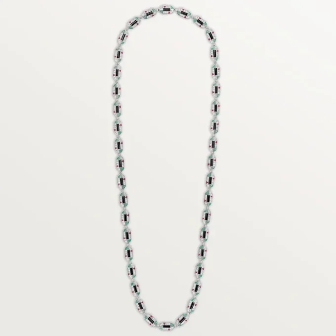 Collana Geometrie & Contrastes, crisoprasio, multi-wear, pavé