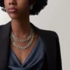 Collana Geometrie & Contrastes, crisoprasio, multi-wear, pavé
