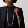 Collana Geometrie & Contrastes, crisoprasio, multi-wear, pavé