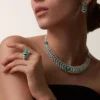 Collana Geometrie & Contrastes, Crisoprasio, Pavé