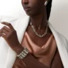 Collana Geometrie & Contrastes, onice, multi-wear, pavé