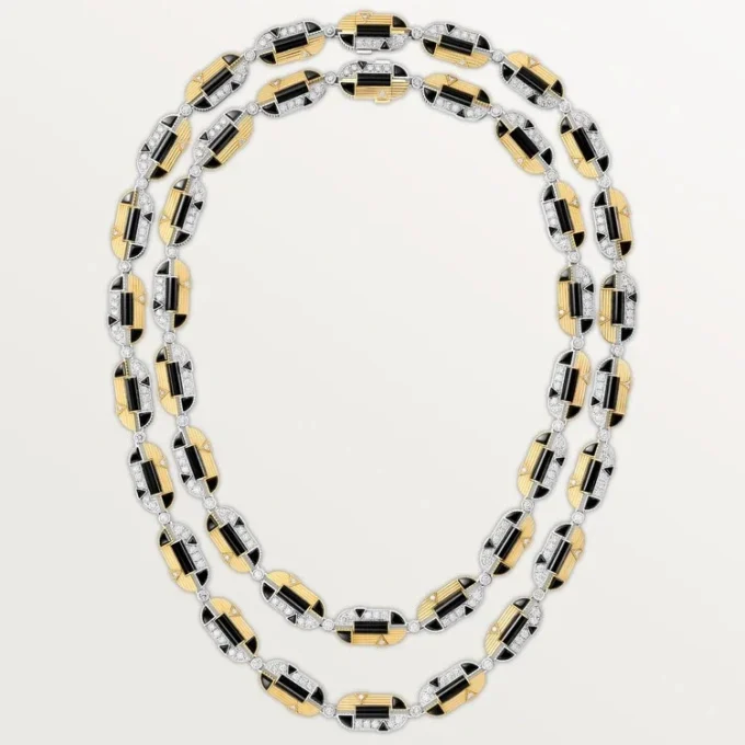 Collana Geometrie & Contrastes, onice, multi-wear, pavé