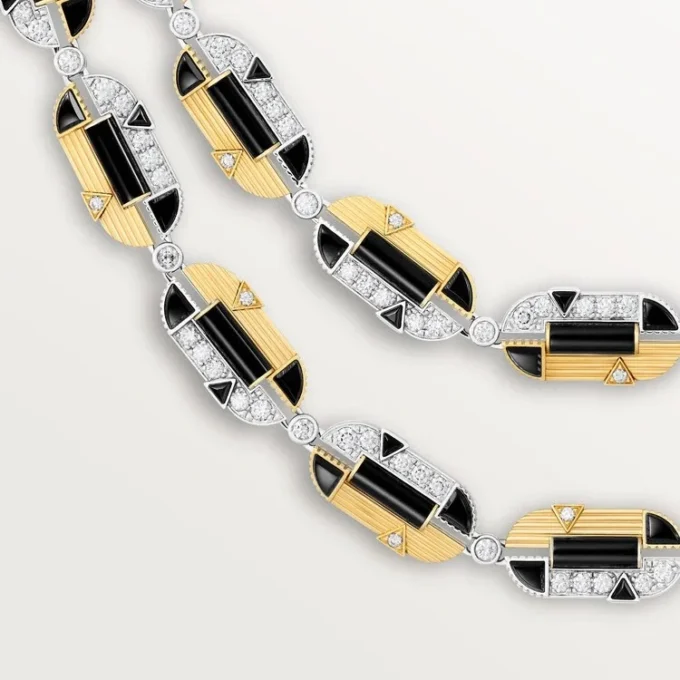 Collana Geometrie & Contrastes, onice, multi-wear, pavé