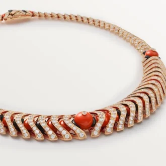 Collana Geometrie & Contrasti, Corallo, Pavé