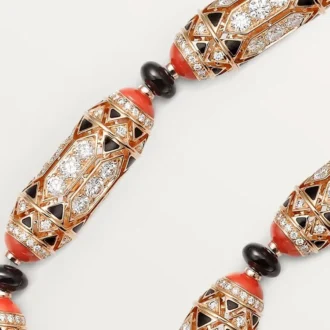 Collana Geometrie & Contrasti, Corallo, Pavé