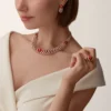 Collana Geometrie & Contrasti, Corallo, Pavé