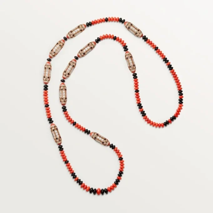 Collana Geometrie & Contrasti, Corallo, Pavé