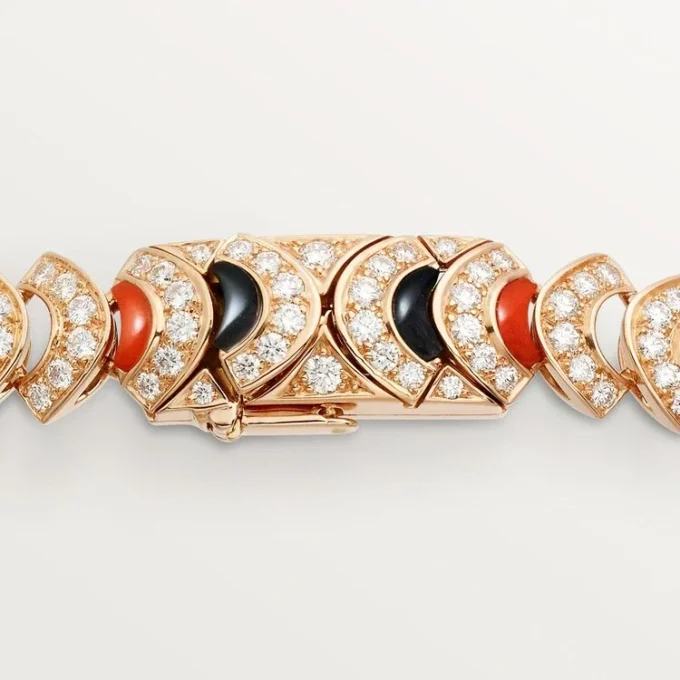 Collana Geometrie & Contrasti, Corallo, Pavé