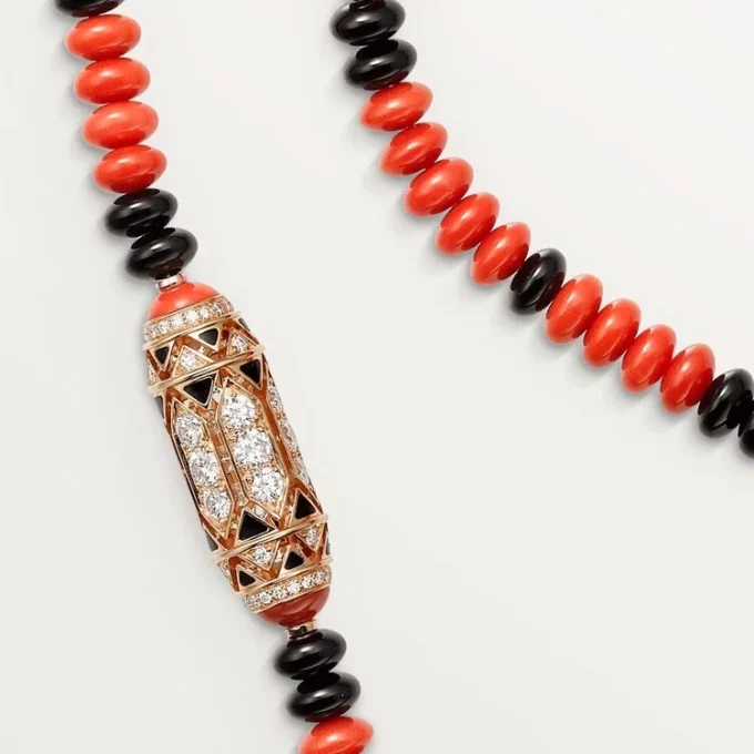 Collana Geometrie & Contrasti, Corallo, Pavé