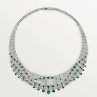 Collana Le Voyage Recommence, smeraldi, pavé
