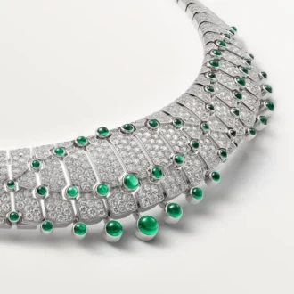 Collana Le Voyage Recommence, smeraldi, pavé