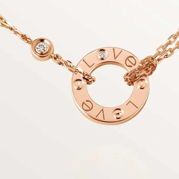 Collana Love, 2 diamanti – Oro rosa, Diamanti – Cartier