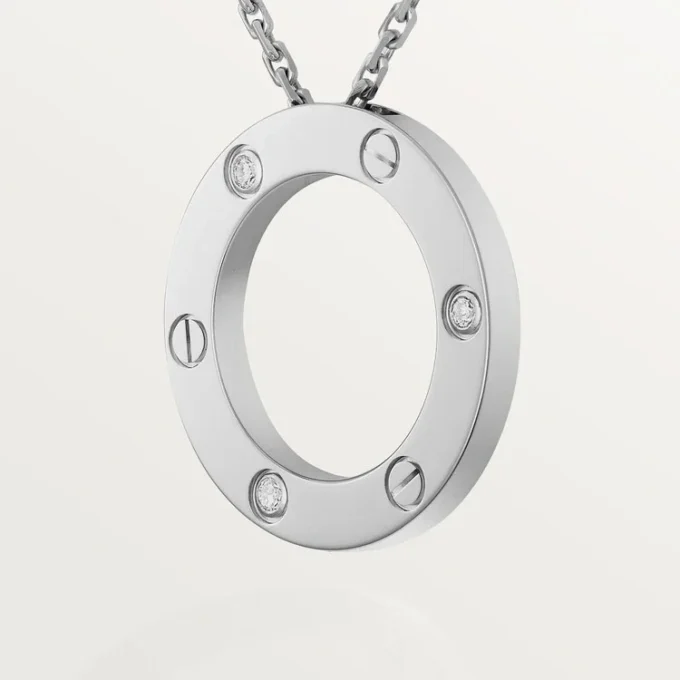 Collana Love, 3 diamanti – Oro bianco, Diamanti – Cartier