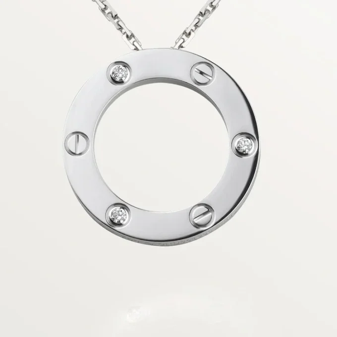 Collana Love, 3 diamanti – Oro bianco, Diamanti – Cartier