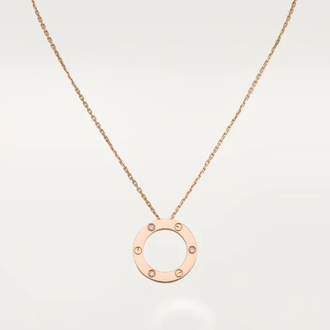 Collana Love, 3 diamanti – Oro rosa, Diamanti – Cartier