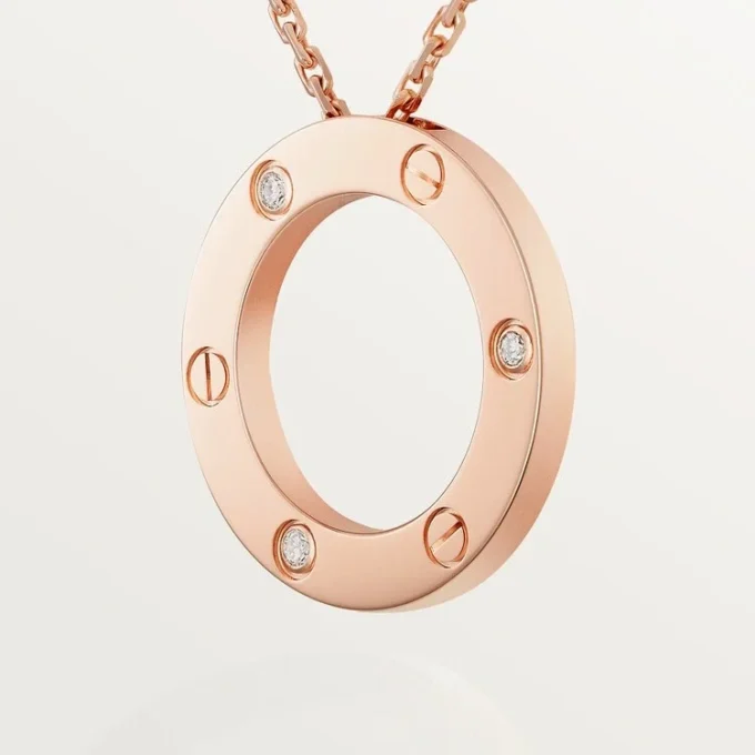 Collana Love, 3 diamanti – Oro rosa, Diamanti – Cartier