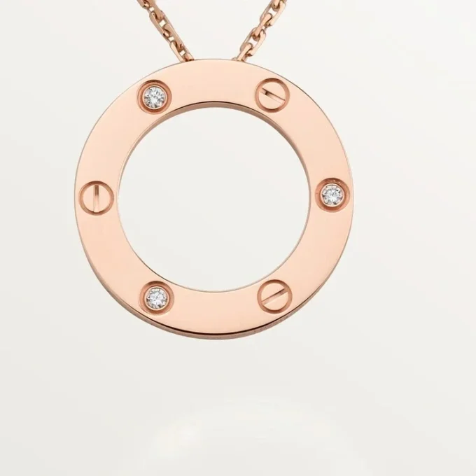Collana Love, 3 diamanti – Oro rosa, Diamanti – Cartier
