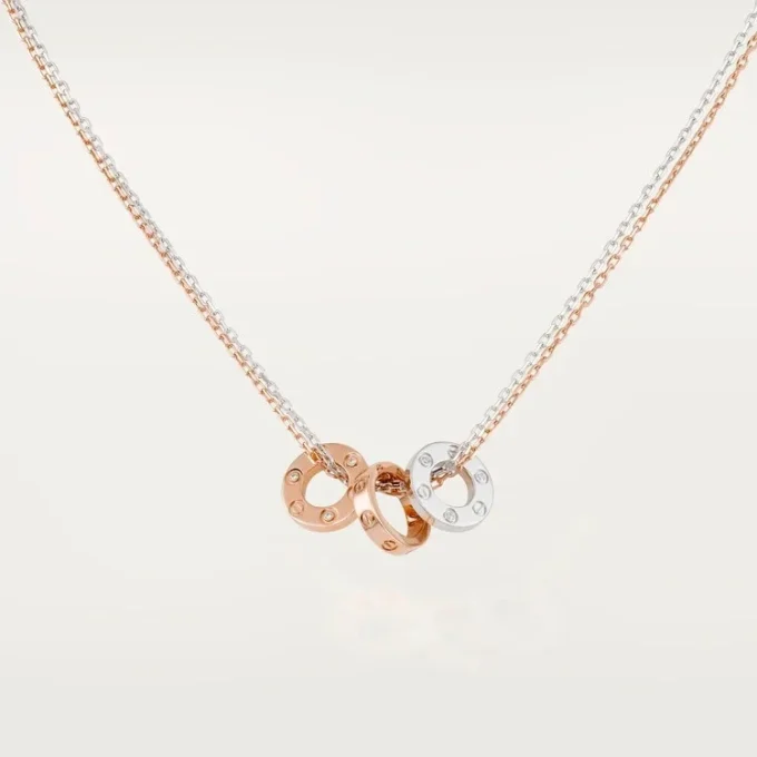 Collana Love, 6 diamanti – Oro rosa, Oro bianco, Diamanti – Cartier