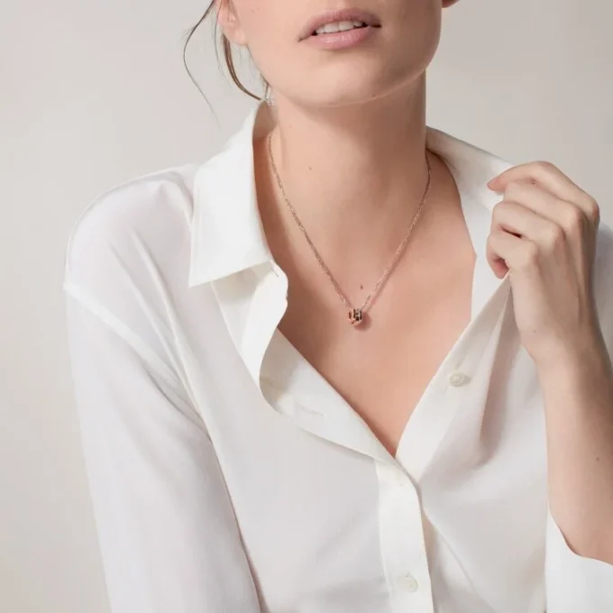 Collana Love, 6 diamanti – Oro rosa, Oro bianco, Diamanti – Cartier
