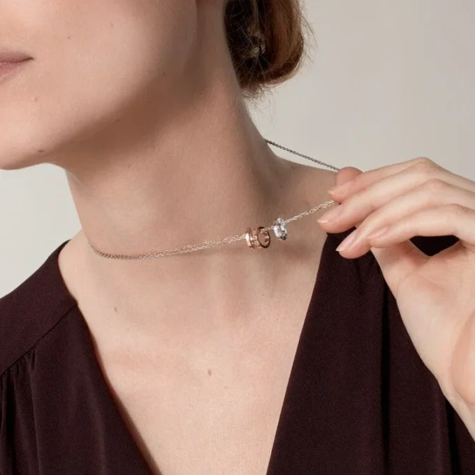 Collana Love, 6 diamanti – Oro rosa, Oro bianco, Diamanti – Cartier