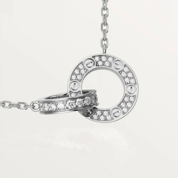 Collana Love, pavé di diamanti – Oro bianco, Diamanti – Cartier