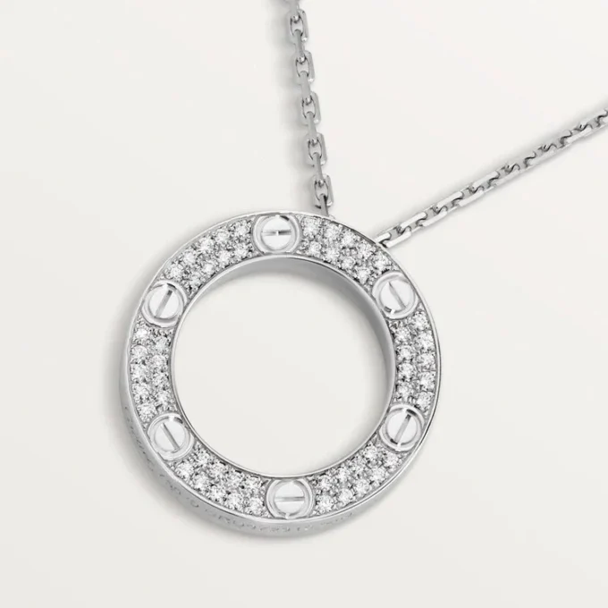 Collana Love, pavé di diamanti – Oro bianco, Diamanti – Cartier