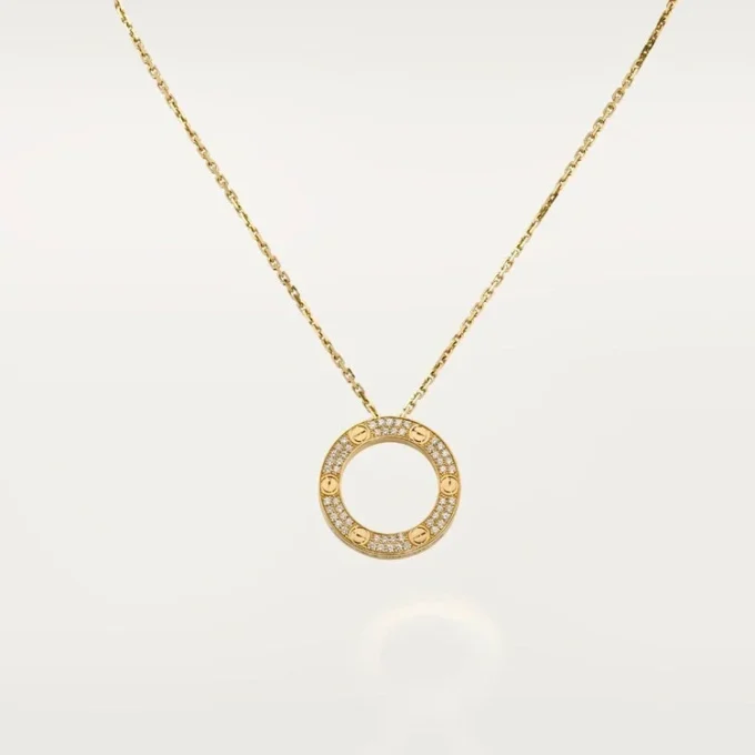 Collana Love, pavé di diamanti – Oro giallo, diamanti – Cartier