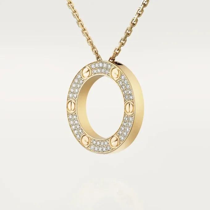 Collana Love, pavé di diamanti – Oro giallo, diamanti – Cartier