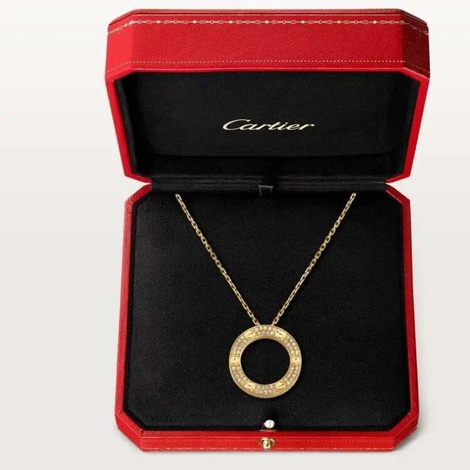 Collana Love, pavé di diamanti – Oro giallo, diamanti – Cartier