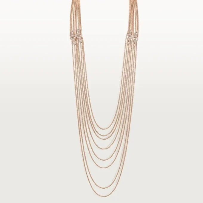 Collana lunga Agrafe, semi-pavé