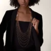 Collana lunga Agrafe, semi-pavé