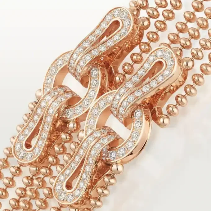 Collana lunga Agrafe, semi-pavé