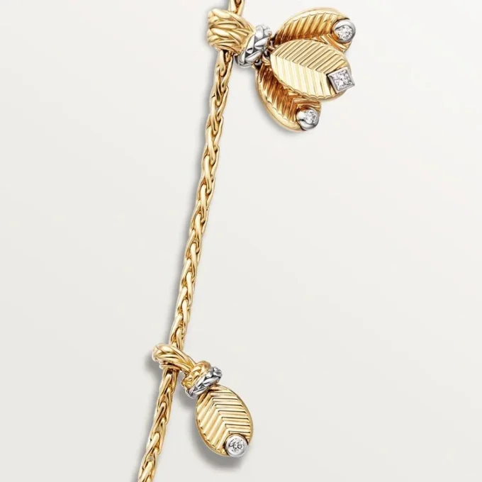 Collana lunga Grain De Cafe, diamanti