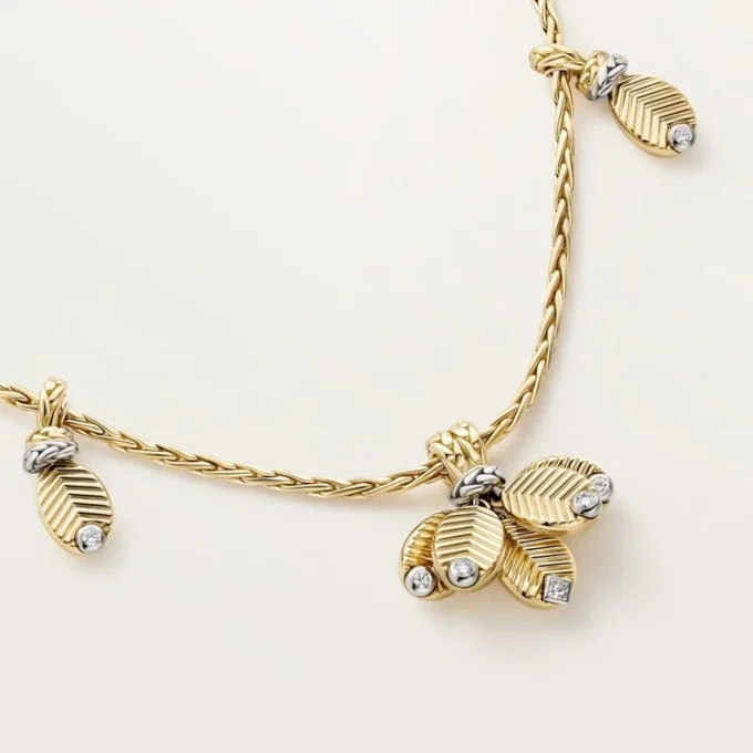 Collana lunga Grain De Cafe, diamanti