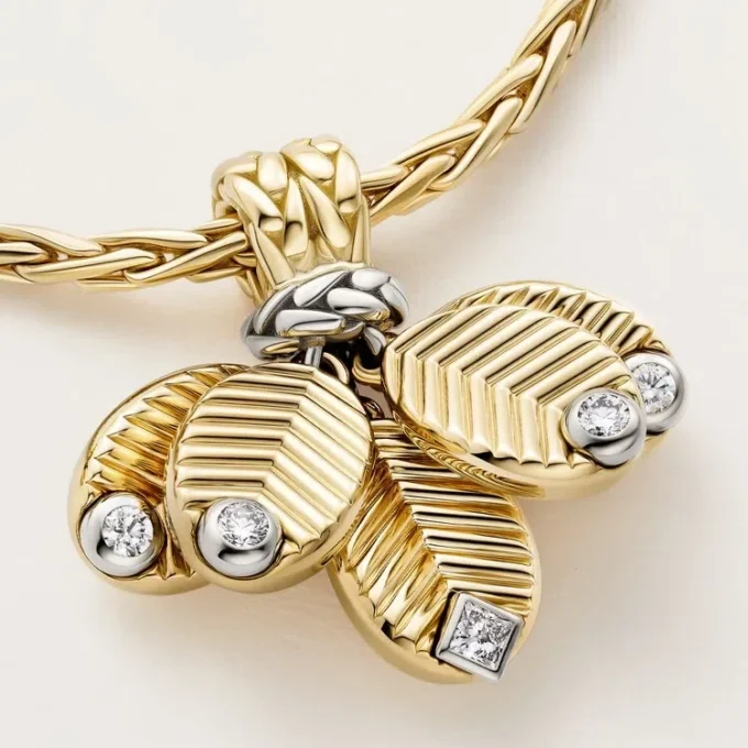 Collana lunga Grain De Cafe, diamanti