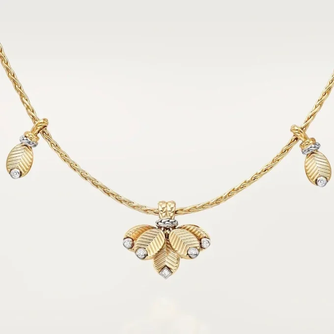 Collana lunga Grain De Cafe, diamanti
