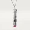 Collana lunga Panthere De Cartier, rubino, multi-wear, modello grande, pavé
