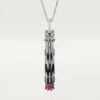 Collana lunga Panthere De Cartier, rubino, multi-wear, modello grande, pavé