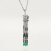 Collana lunga Panthere De Cartier, smeraldo, multi-wear, modello grande, pavé